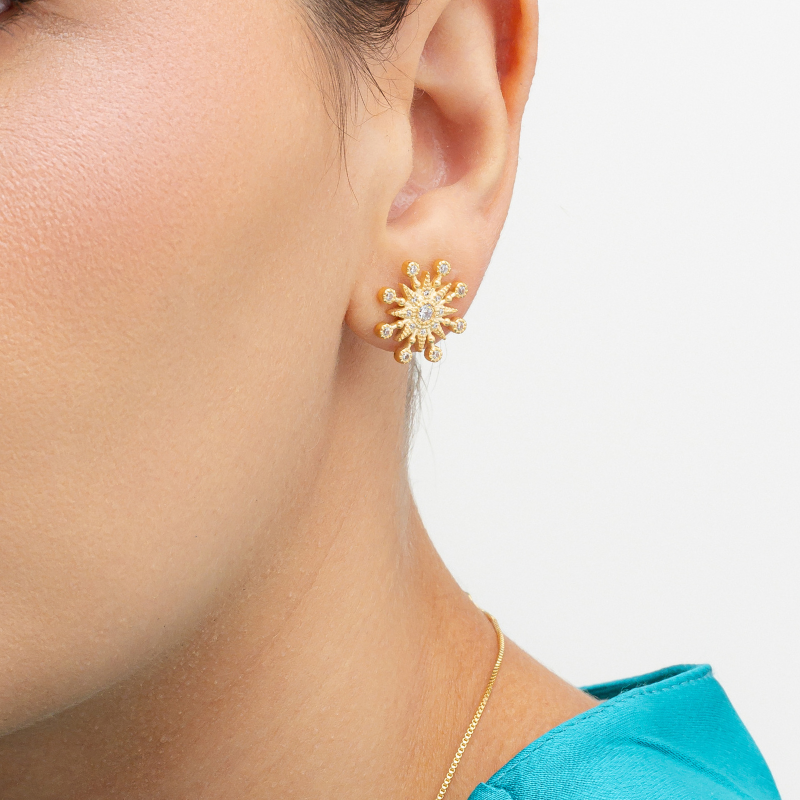 Stary night stud in Rhodium