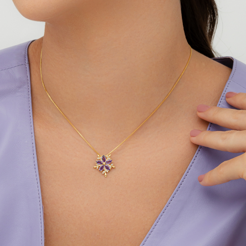 You're cute Necklace pink crystal