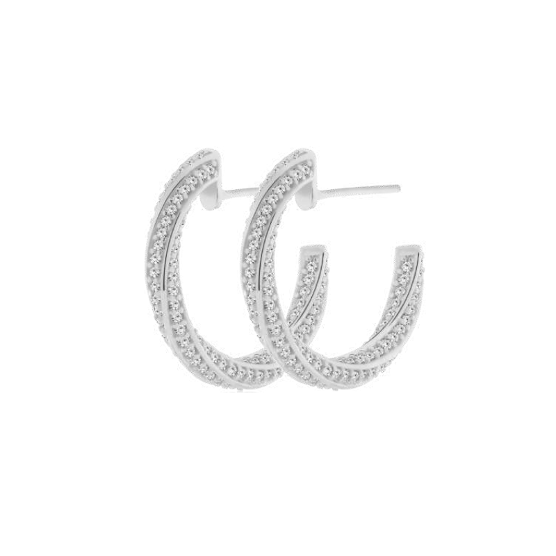Seduce Me Hoops in Rhodium