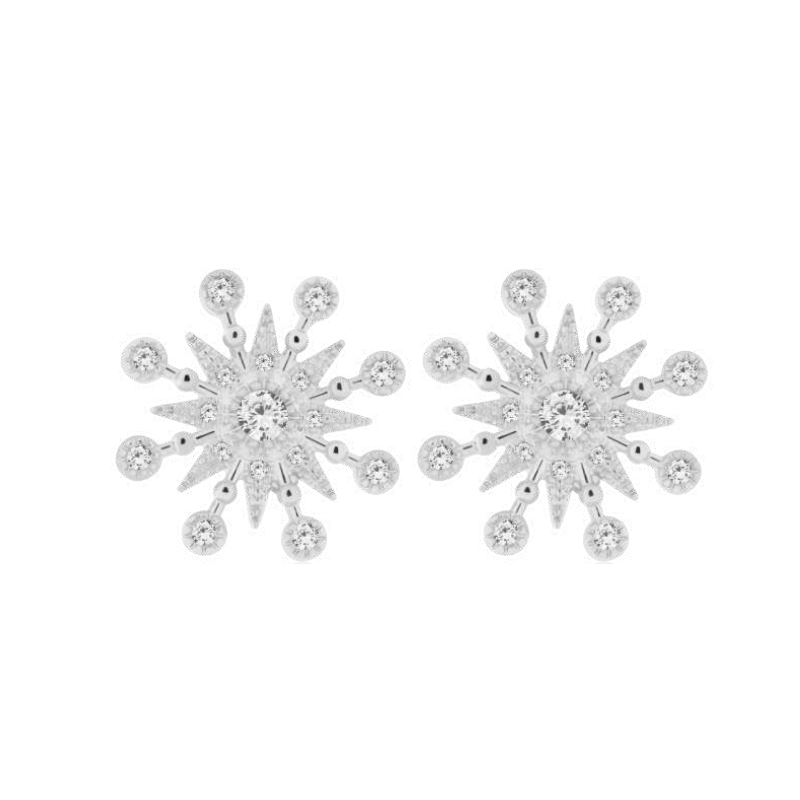 Stary night stud in Rhodium
