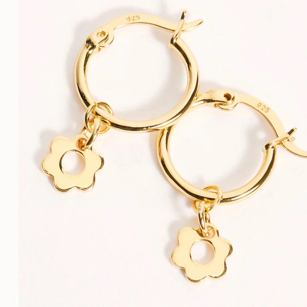 Flower Charm Huggies
