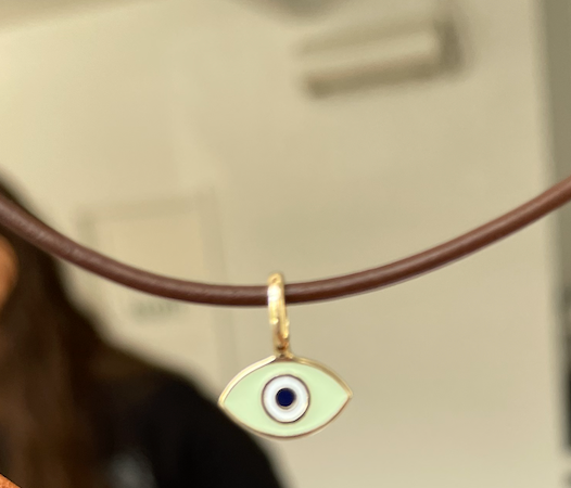 Greek Eye Pendant 14k solid gold