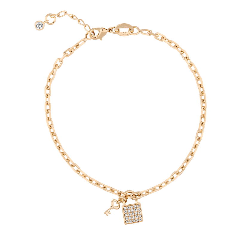 Key and lock pendant bracelet