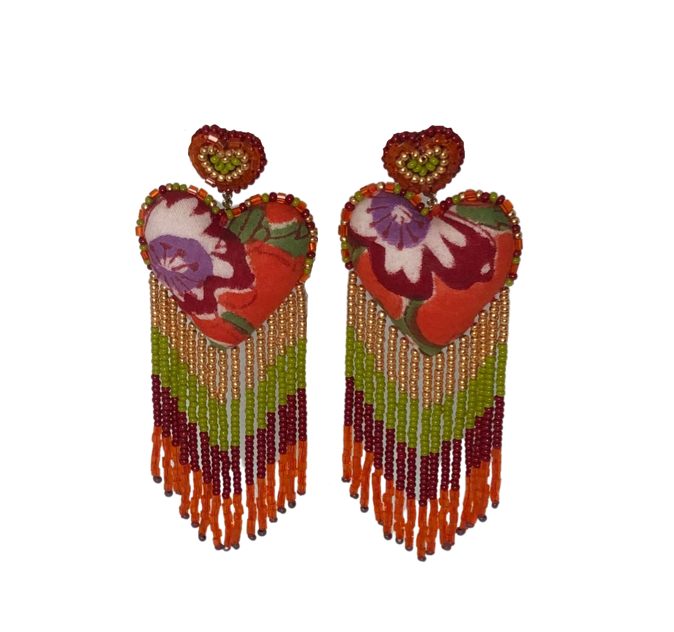 Heart beaded earrings