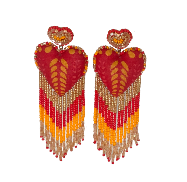 Heart beaded earrings