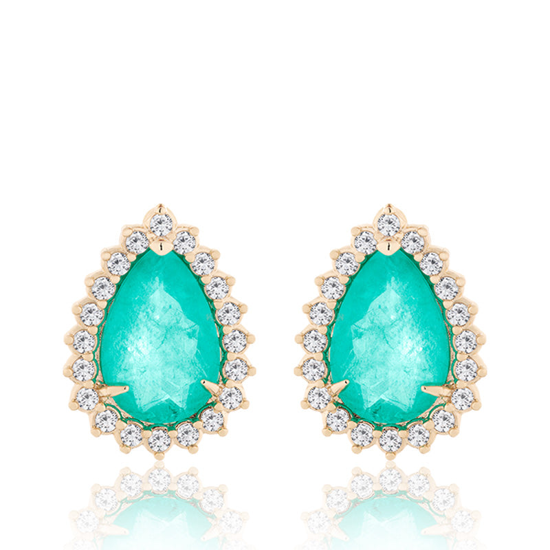 Aqua Teardrop Studs