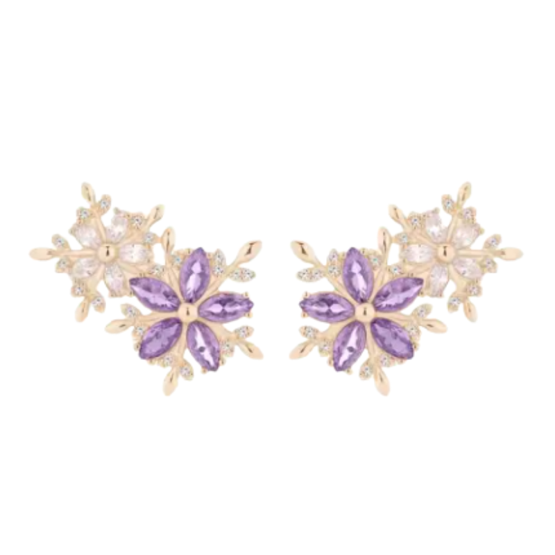 You're cute earring purple crystal
