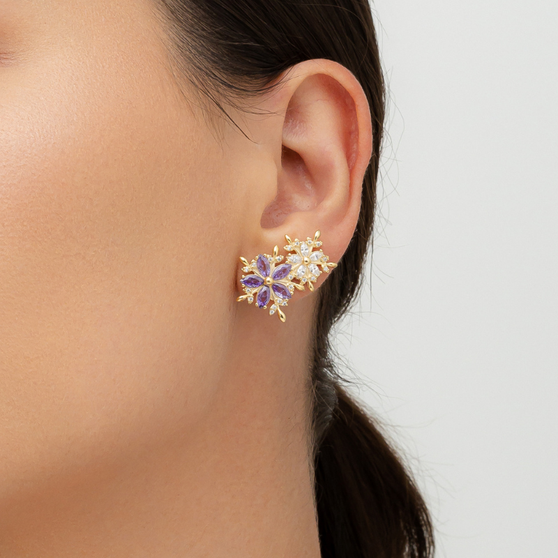 You're cute earring pink crystal