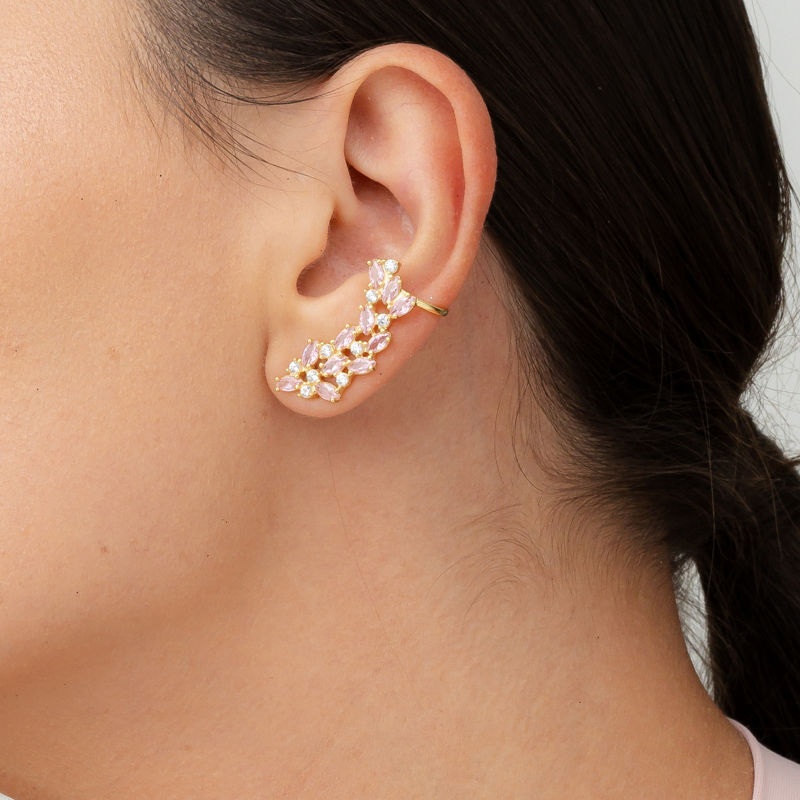 You're cute ear cuff pink crystal