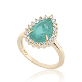 Aqua Teardrop Ring