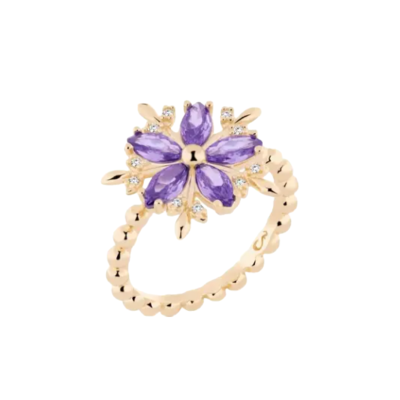 You're cute ring purple flower