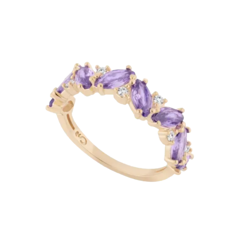 You're cute ring purple crystal