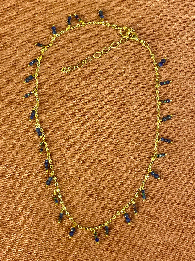 Ariadne Necklace Blue Sapphire and Swarovski Crystals