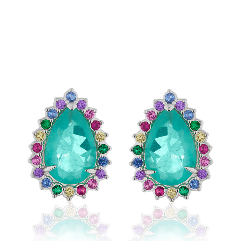 Aqua Confetti Studs