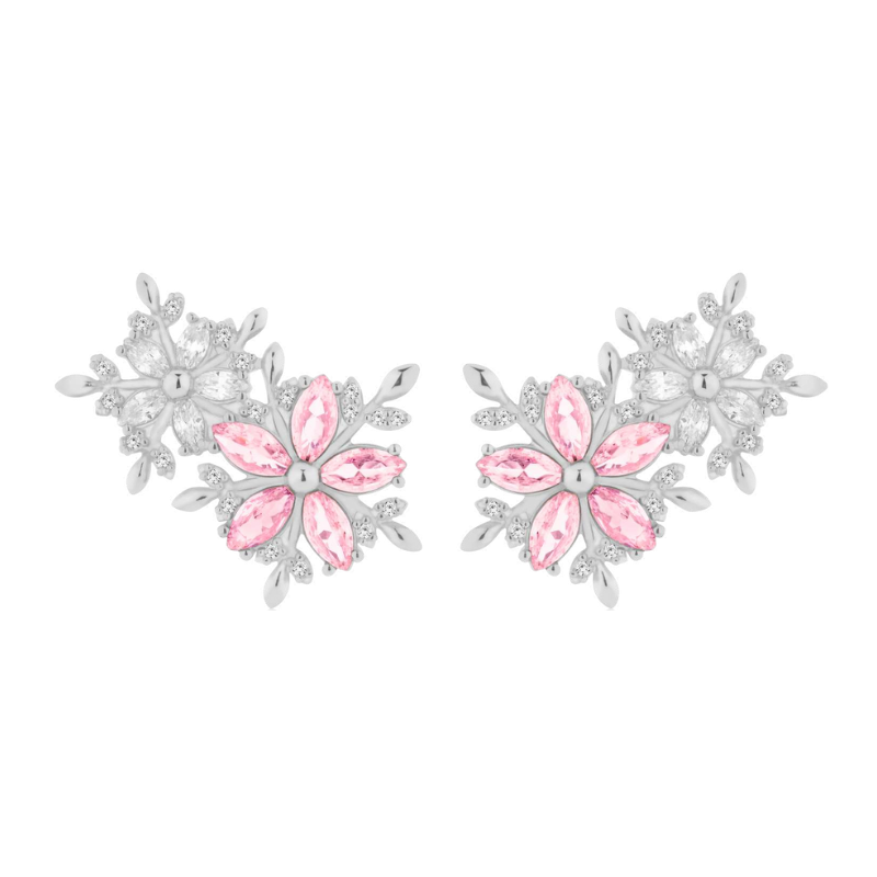 You're cute earring pink crystal in Rhodium