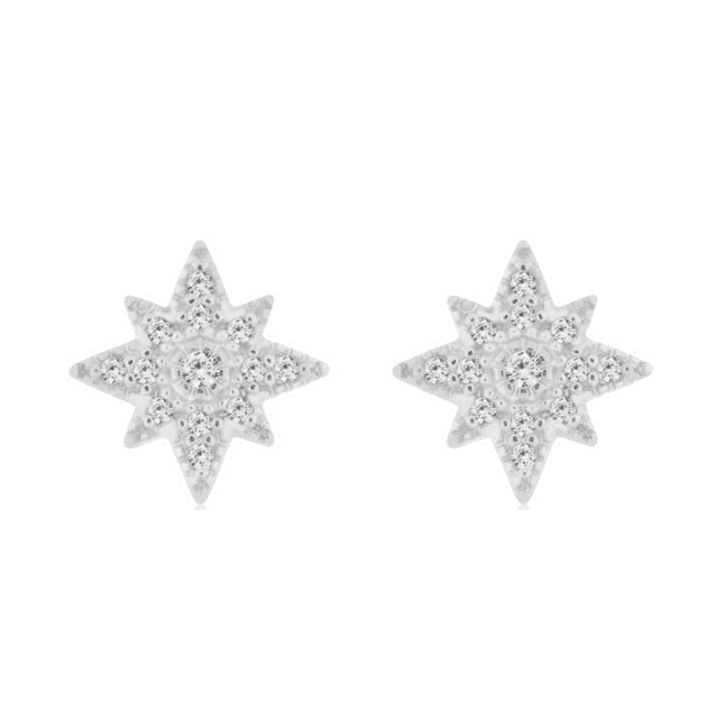 Shine bright stud in Rhodium