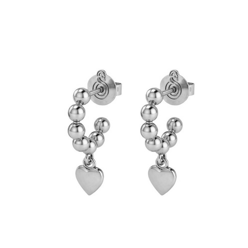 Mini romance earring in Rhodium