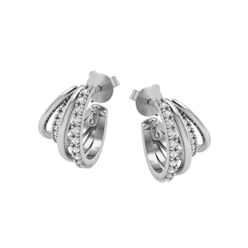 Demure earring in Rhodium