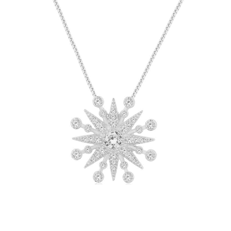 Stary night Necklace in Rhodium