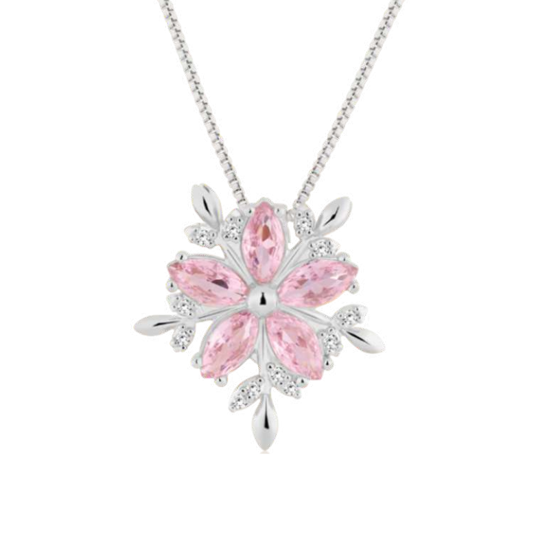 You're cute Necklace pink crystal in Rhodium