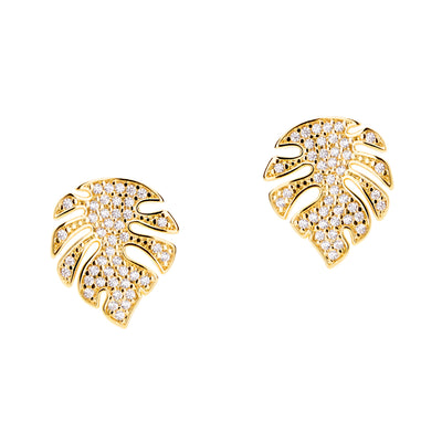 Palm leaf earrings