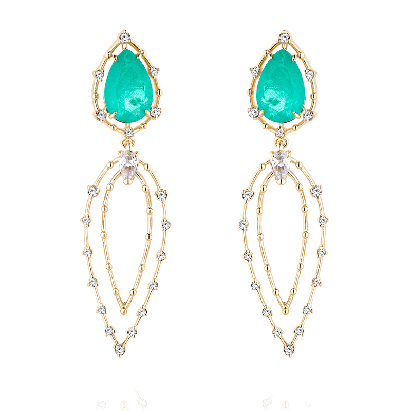 Crystal embellished drop earrings