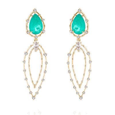 Crystal embellished drop earrings