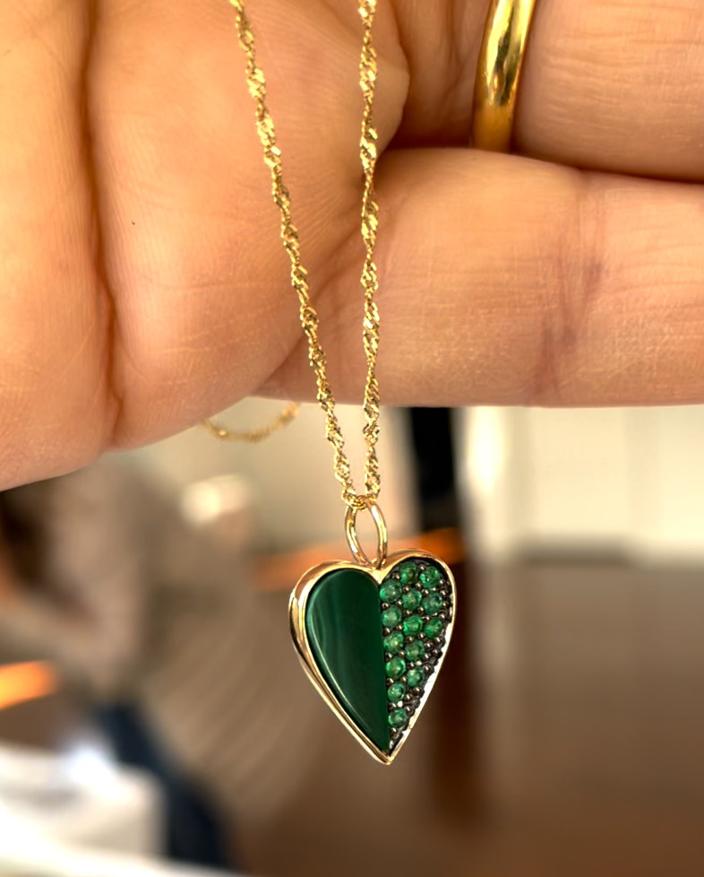 Green Aventurine Heart Necklace – April Blooms
