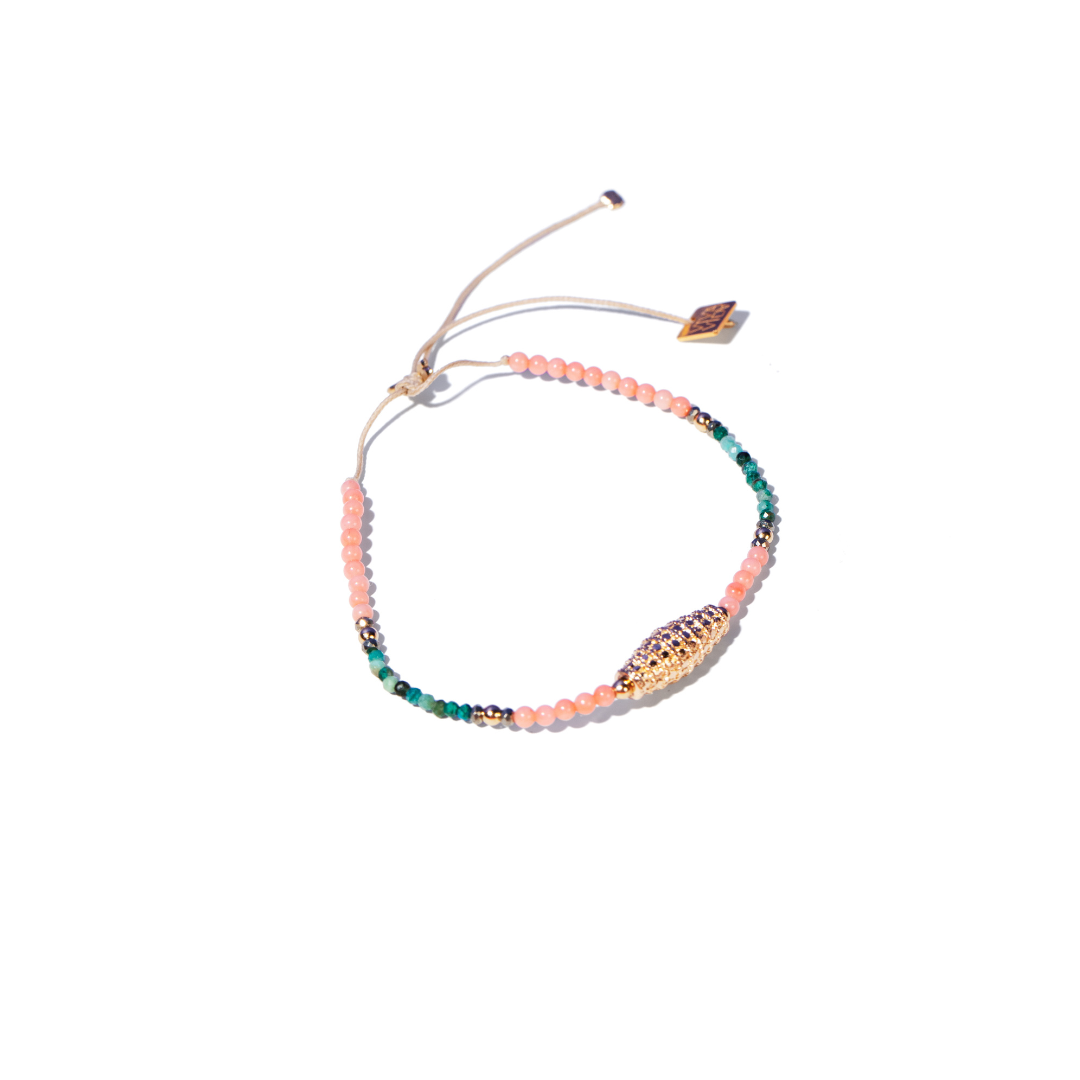 Coral bracelet with textured tube