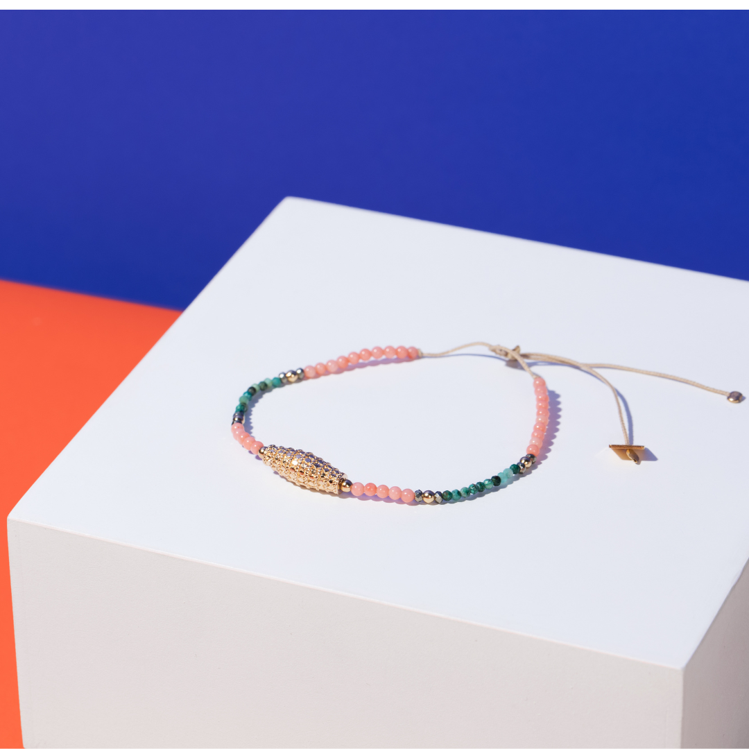 Coral bracelet with textured tube