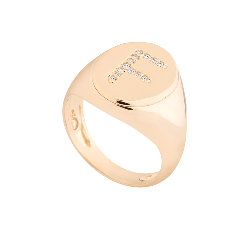 Pave Letter Ring