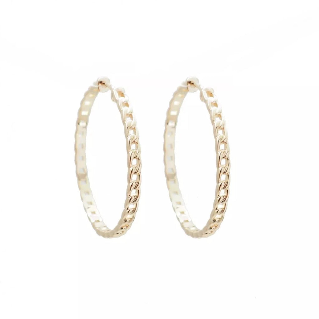 Square Link Large Hoops