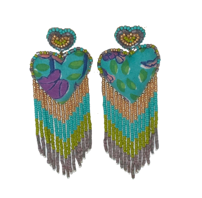Heart beaded earrings